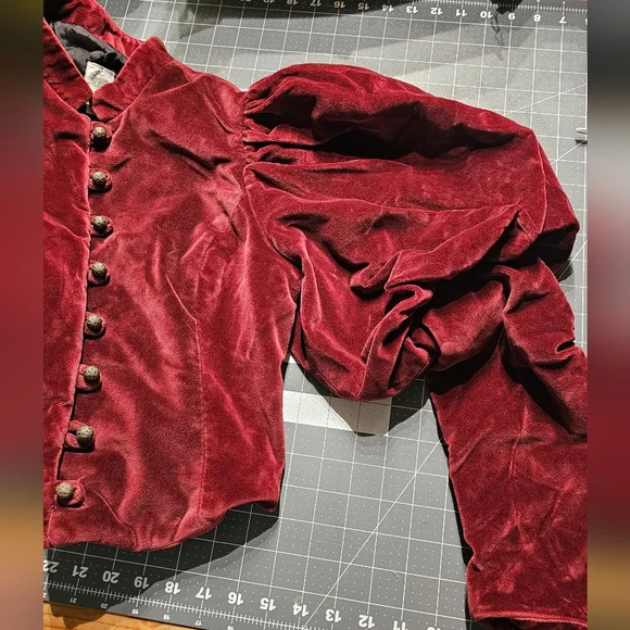 Wahmaker Victorian Velvet Bodice With Leg O' Mutton Sleeves. Size 10 - Picture 5 of 11